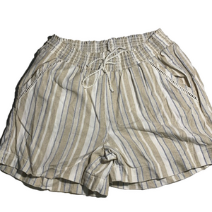 Briggs Linen blend striped shorts medium